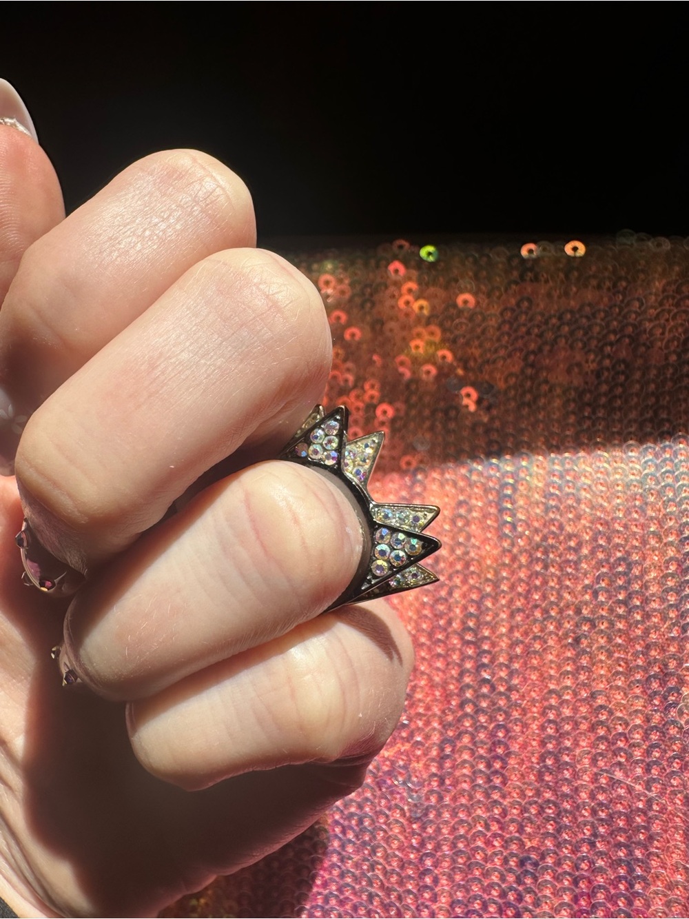 Prism • Iridescent Rhinestone Cat Ear Rings - Picture 10 of 17